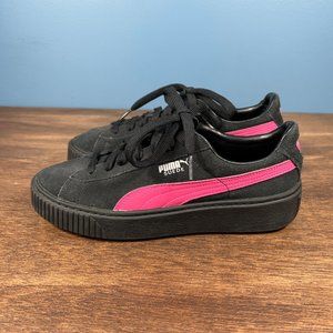 Puma Sneakers Suede Platform in Black Pink Women's Size 8